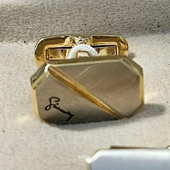 Givenchy Gold and Black Tone Cufflinks in Original box - Picture 2 of 6